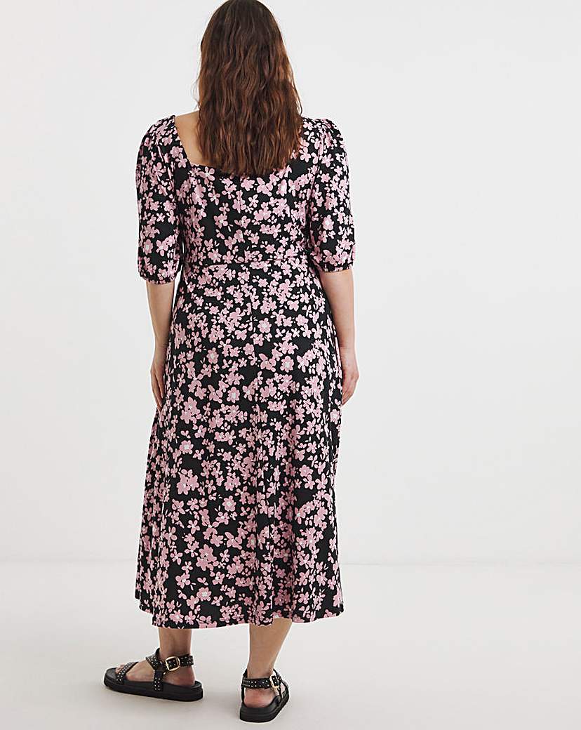 Ditsy Print Supersoft Midi Dress