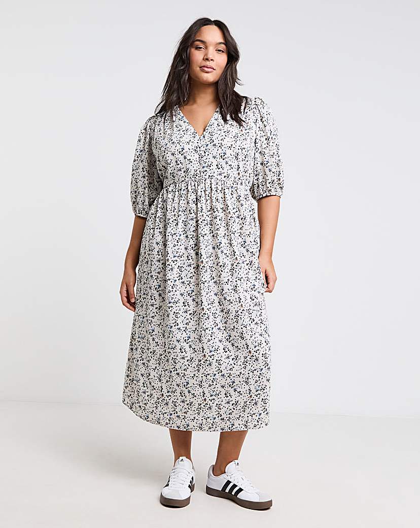 Button Through Midi Dress