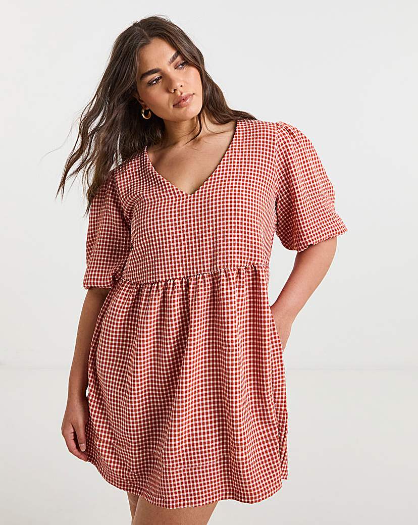 New In - Gingham Smock Dress