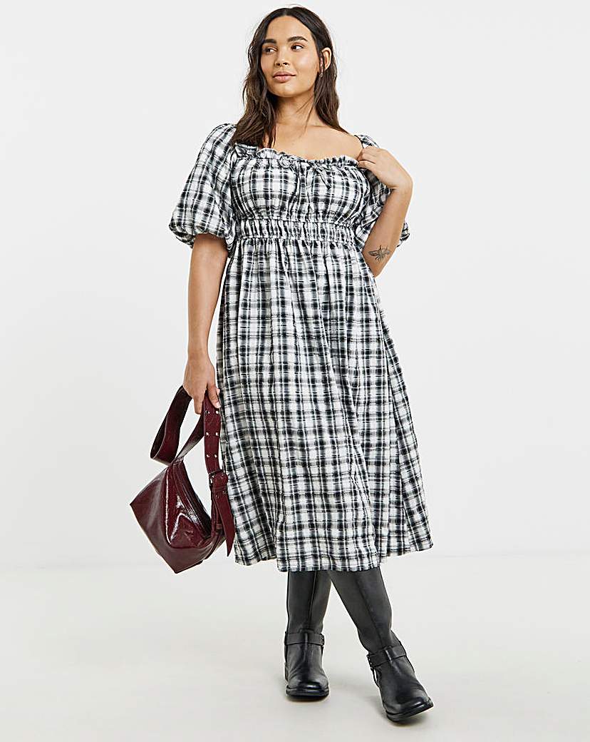 New In - Simply Be - Women's Gingham Midi Dress - Size 10 - Gingham - 100% Cotton