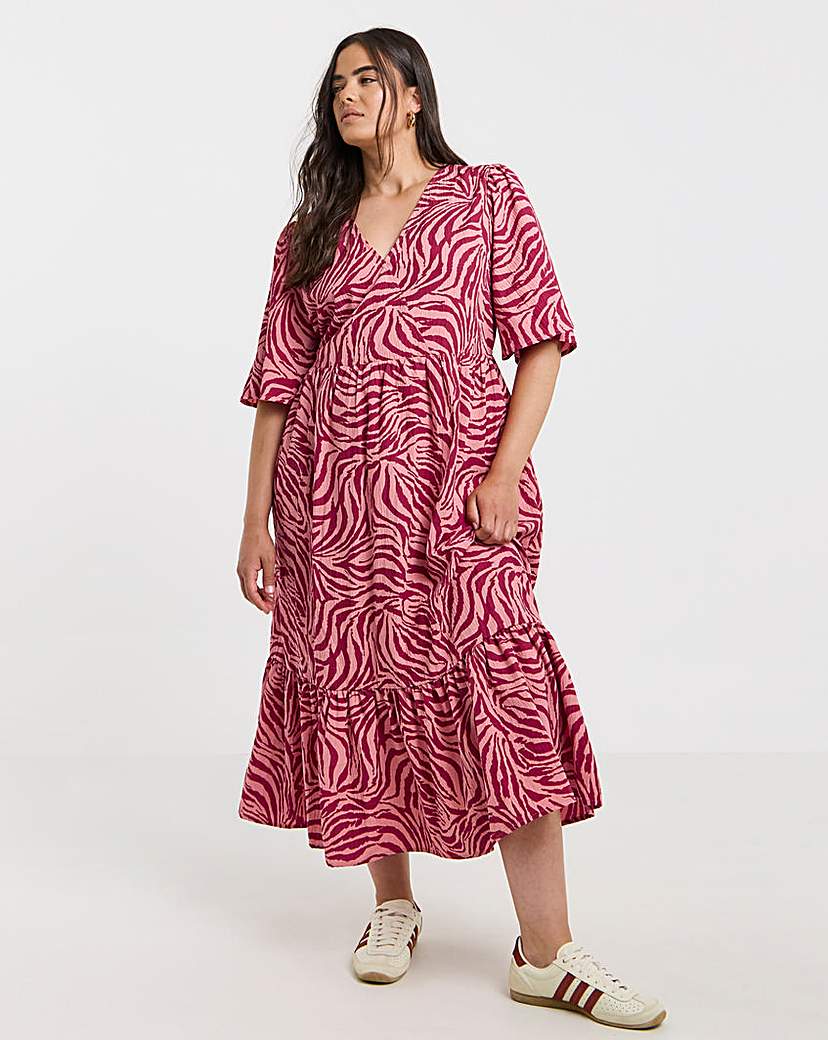 New In - Zebra Print Wrap Midi Dress