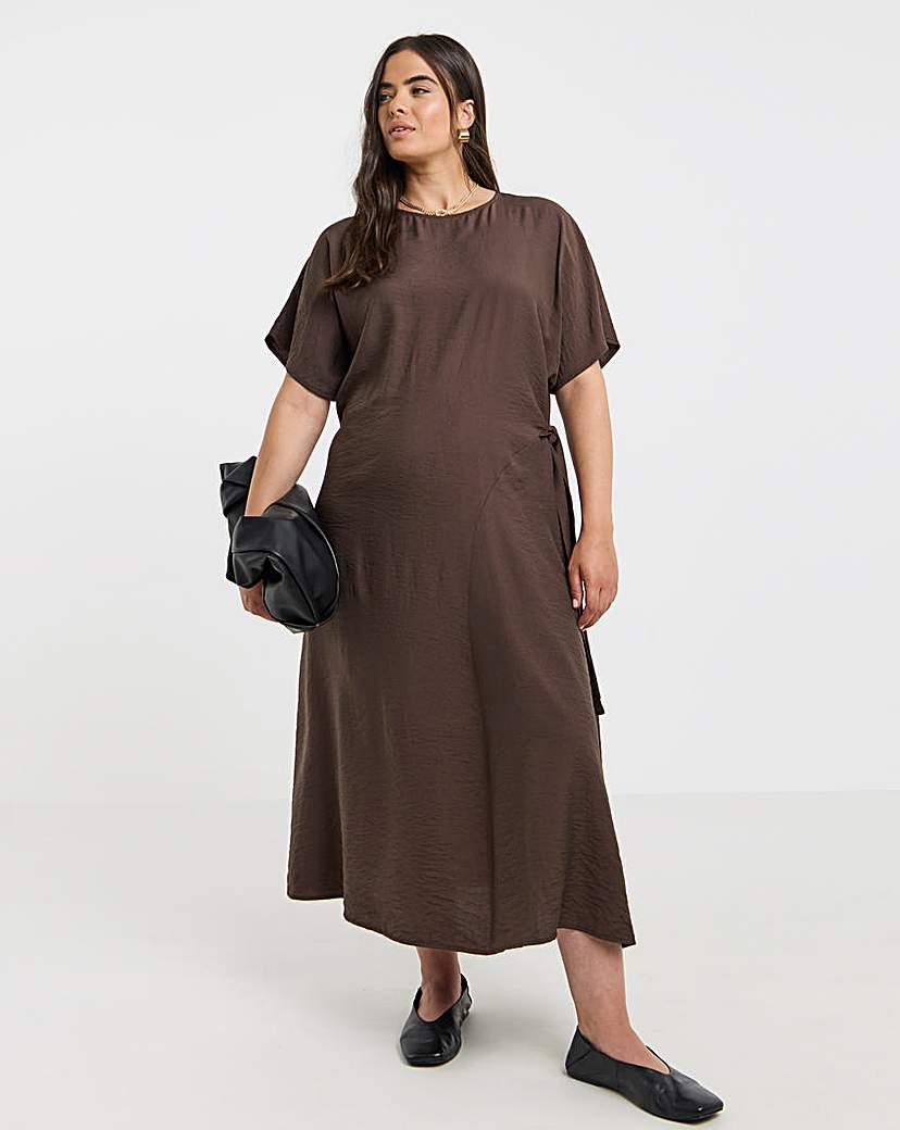 New In - Chocolate Side Tie Midi Dress