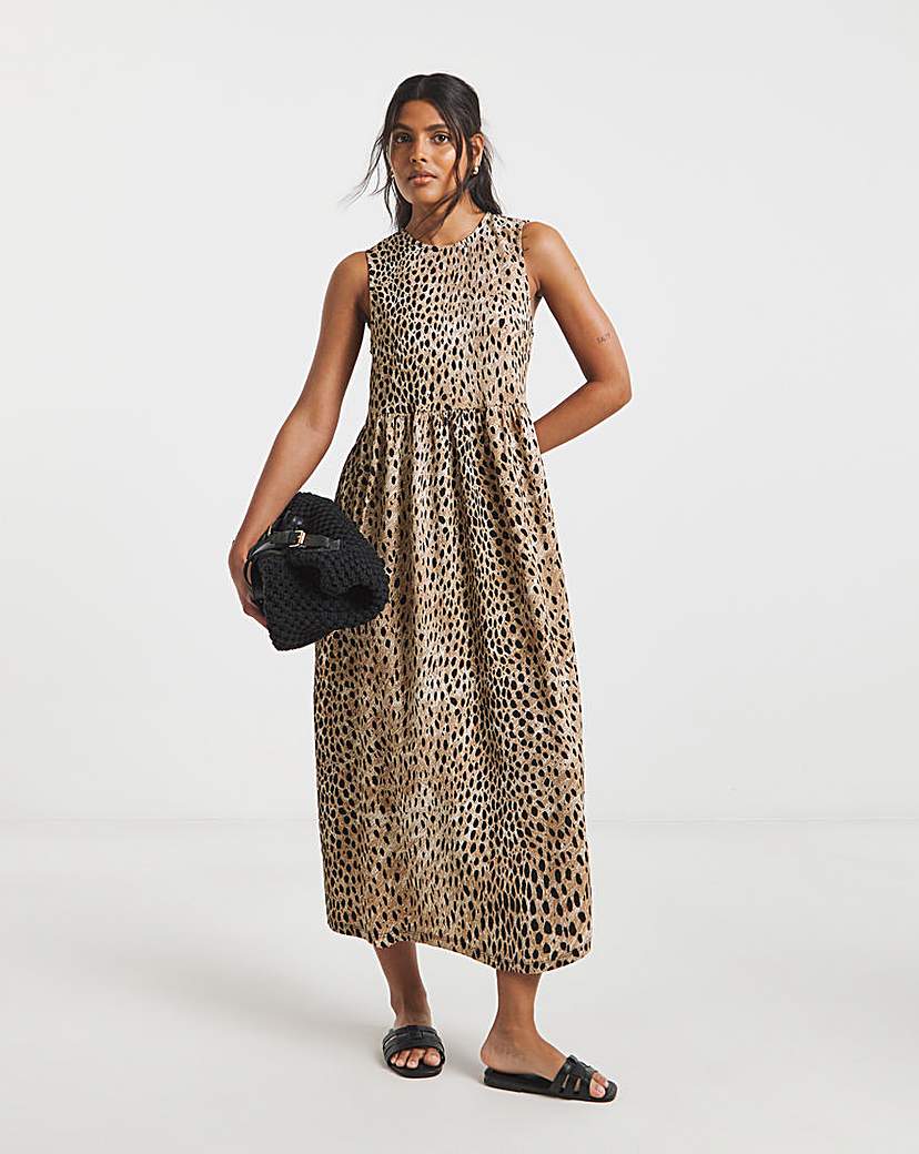 Waffle Tie Back Midi Dress