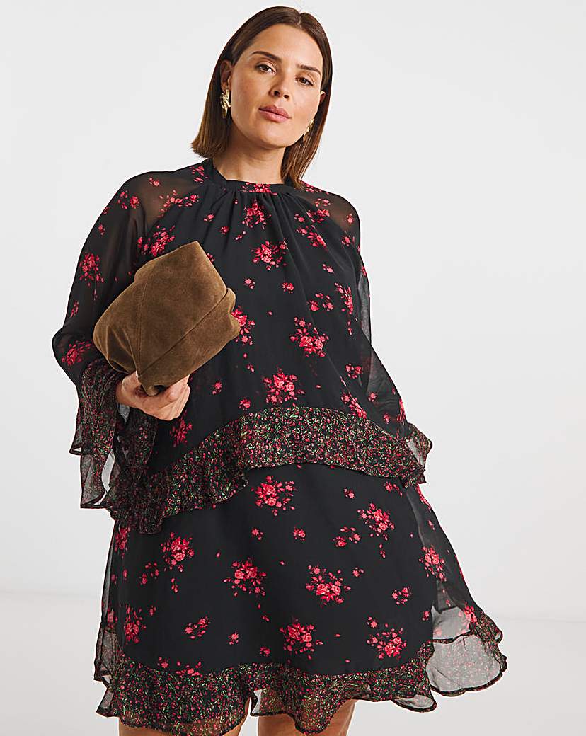 Simply Be Mixed Print Skater Dress