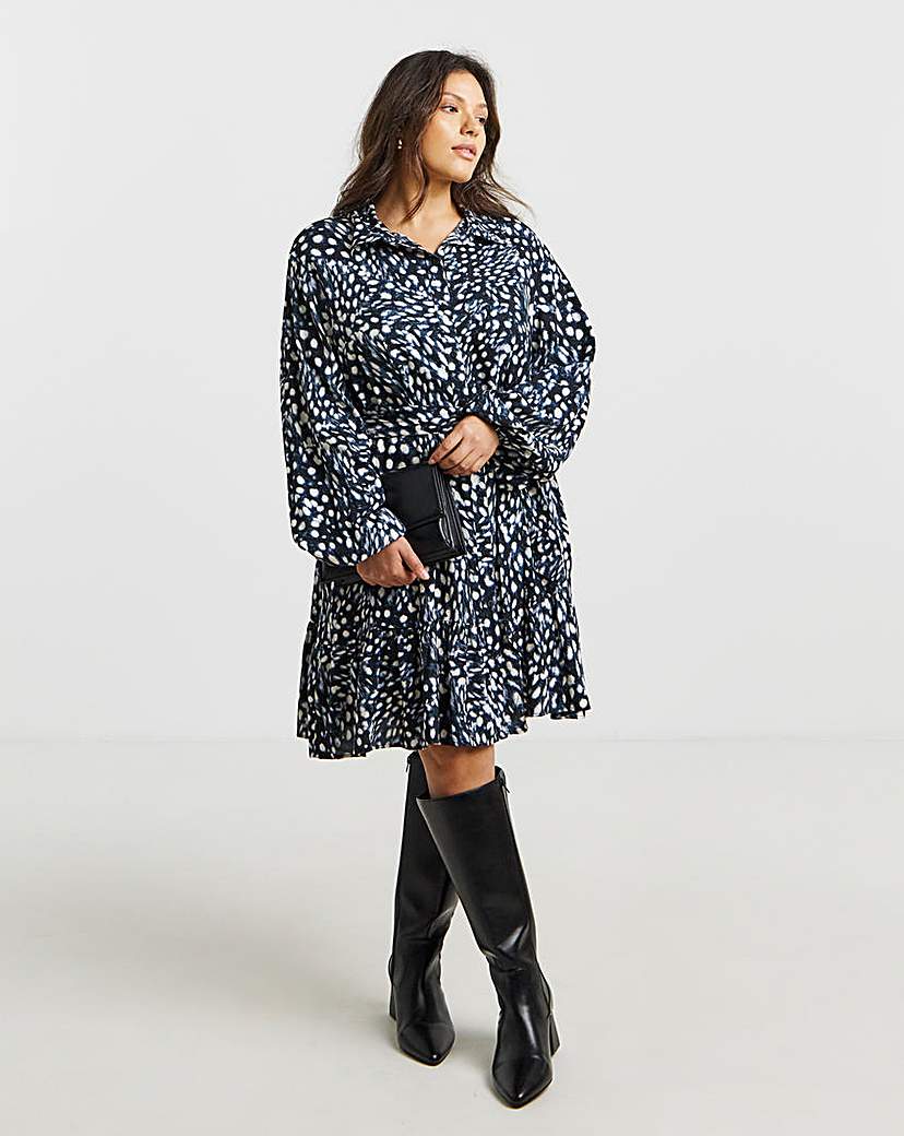 New In - Animal Print Viscose Shirt Dress