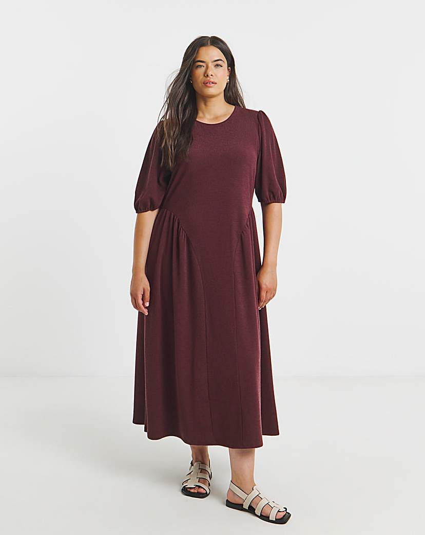 New In - Textured Jersey Bow Back Midi Dress