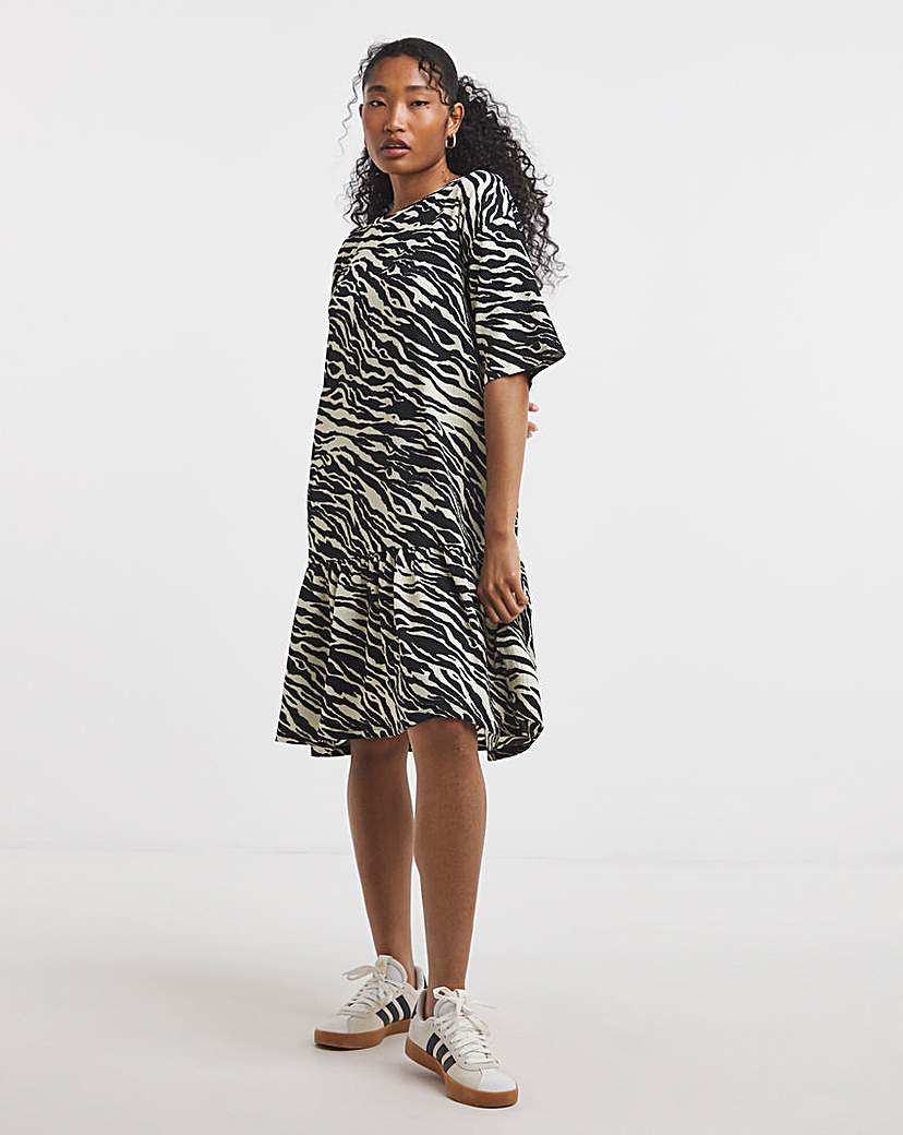 New In - Textured Jersey Drop Hem Smock Dress