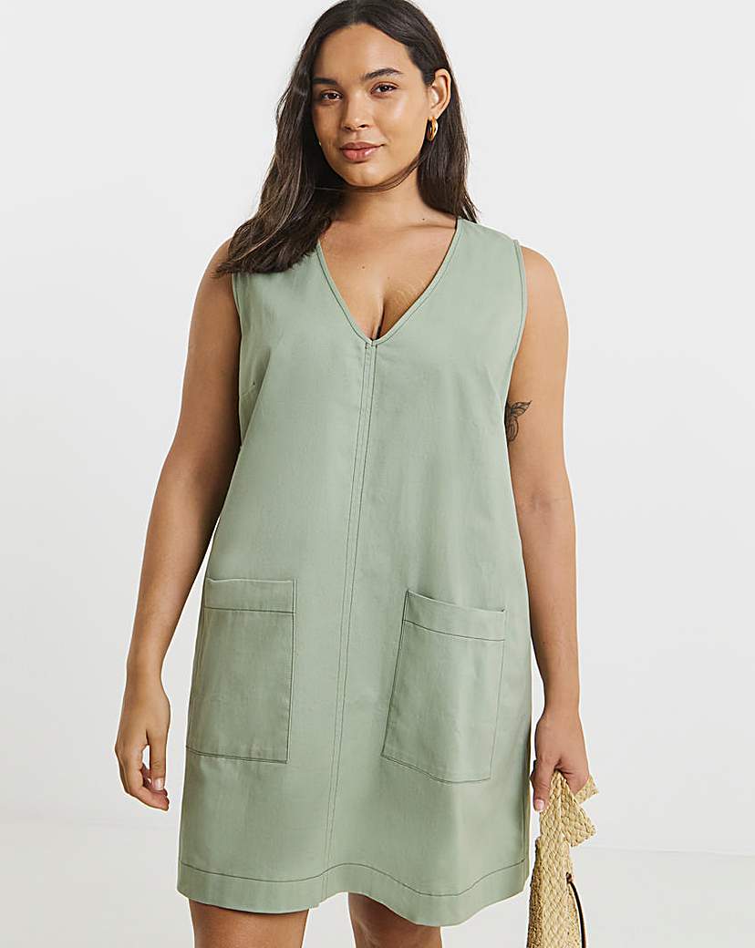New In - Green Cotton Shift Dress