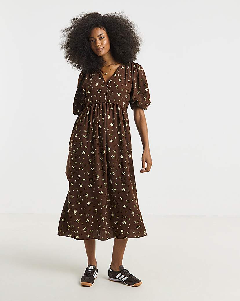 New In - Button Through Midi Dress