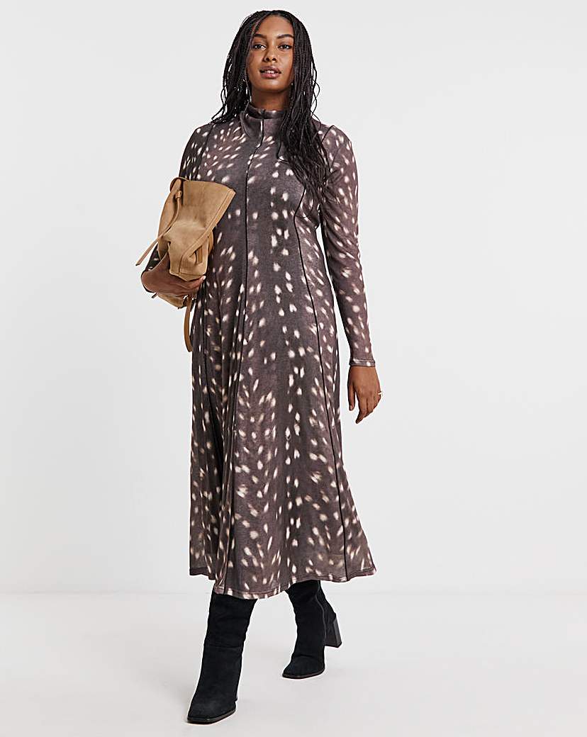 New In - Simply Be Seamed Mesh Midi Dress