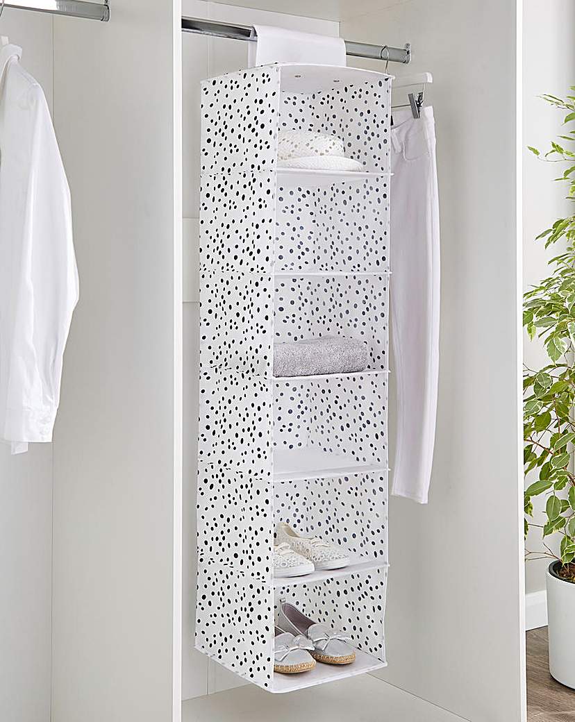 Spotty 6 Shelf Hanging Wardrobe Storage