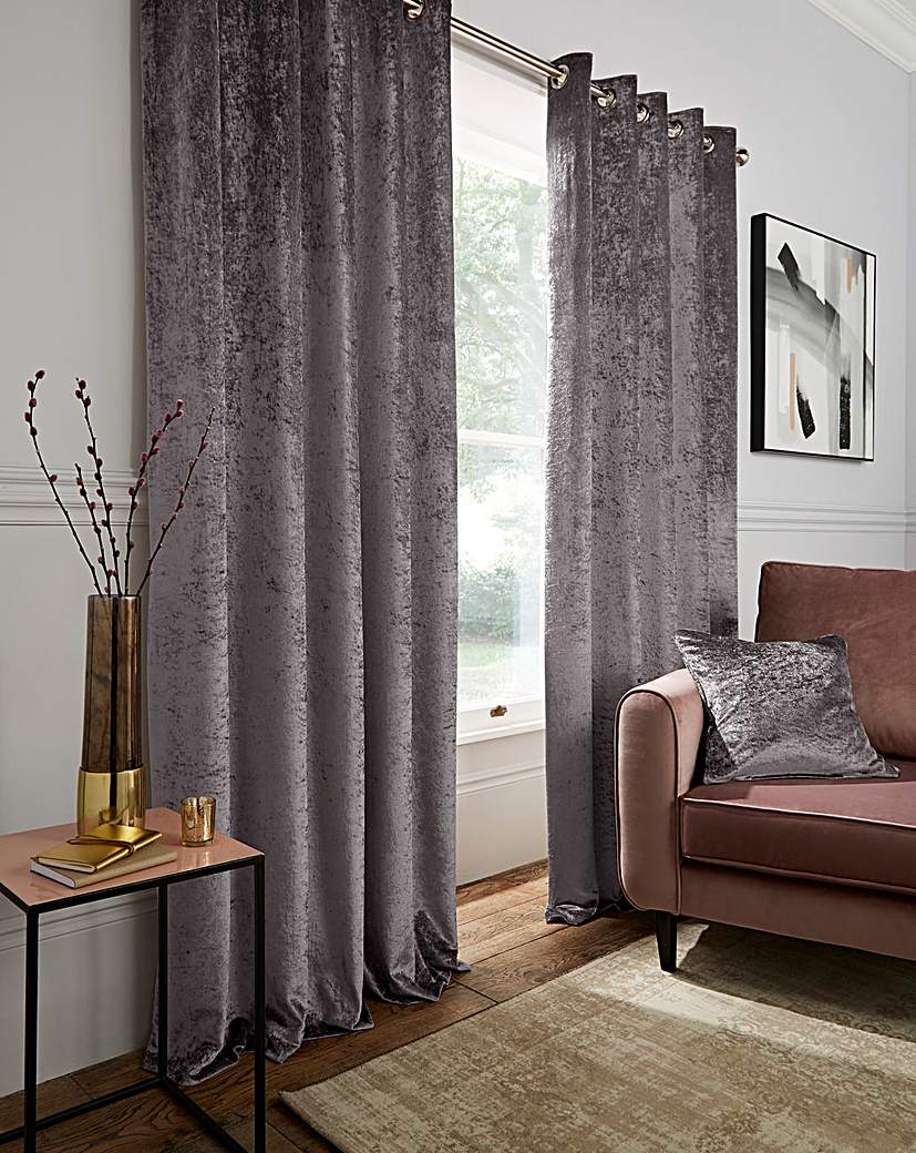 Crushed Velvet Eyelet Curtains