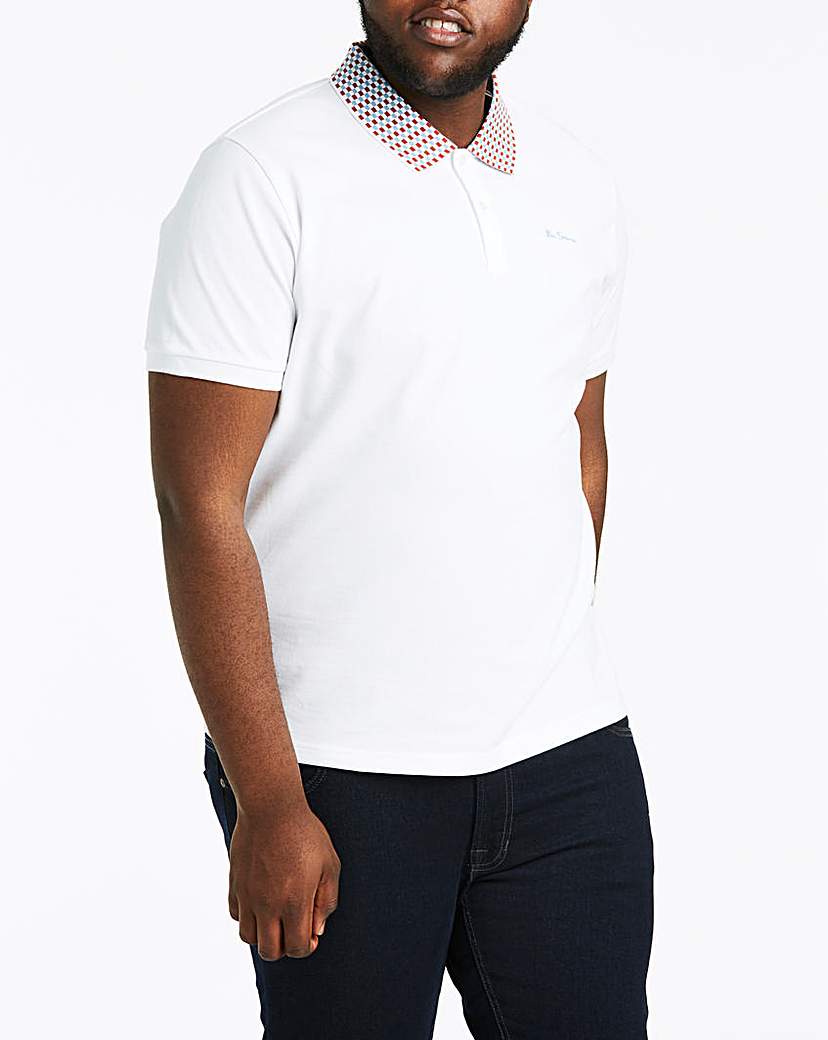 Image of Ben Sherman Tipped Collar Pique Polo