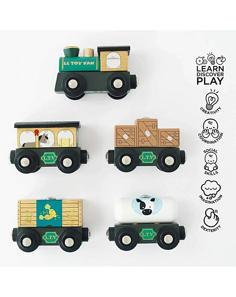 Great Green Train & Goods Wagons 5pc