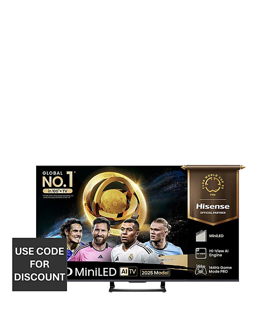 New In - Hisense 55U7QTUK 55in Mini-LED 4K UHD TV