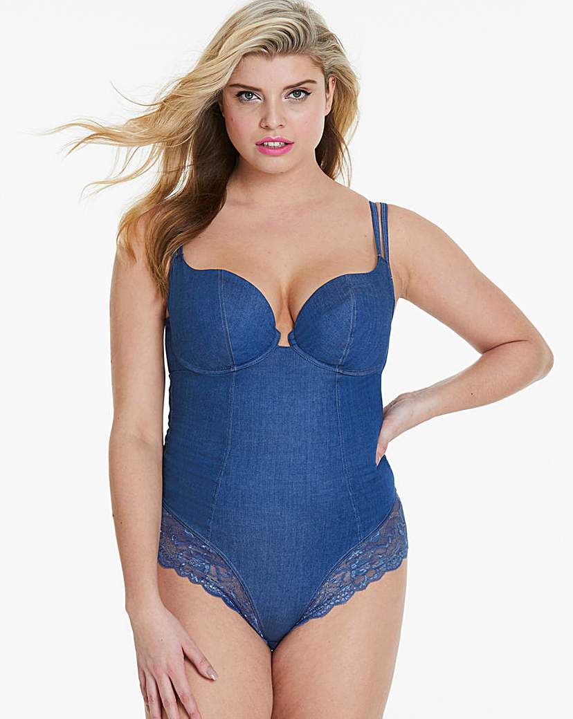 Image of Simply Be Chloe Denim Padded Body