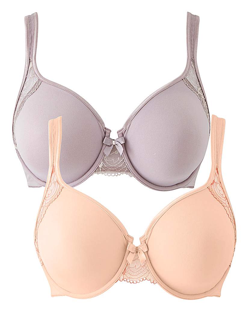 Image of 2Pack Ella Lace Moulded Blush/Mocha Bras