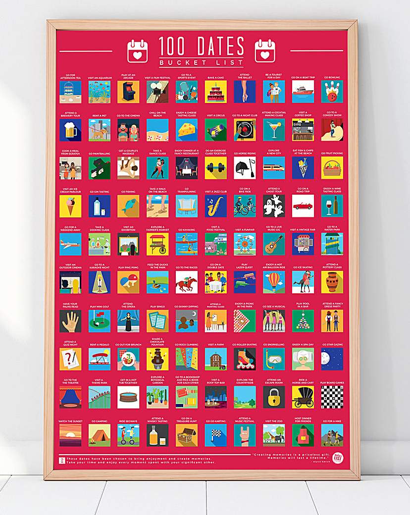 Image of 100 Dates Scratch Off Poster
