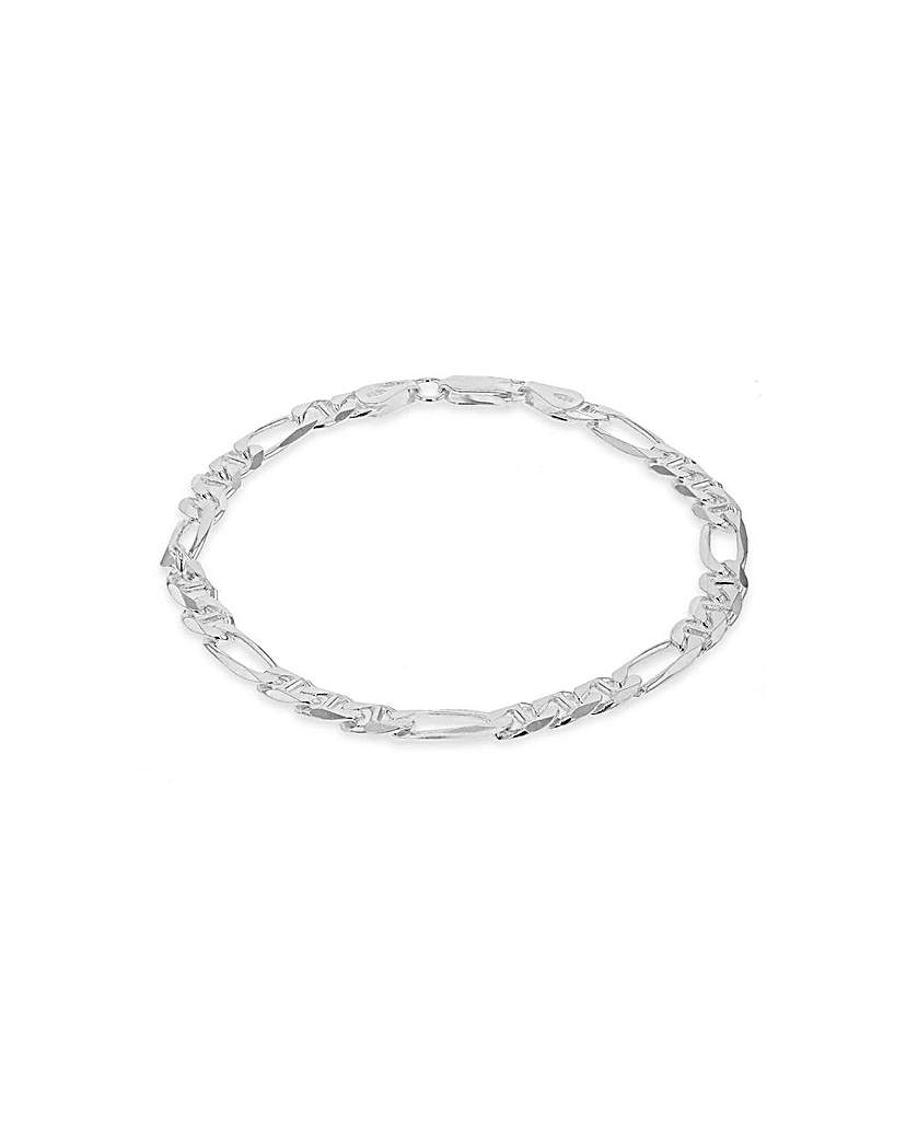 Sterling Silver Figaro Rambo Bracelet