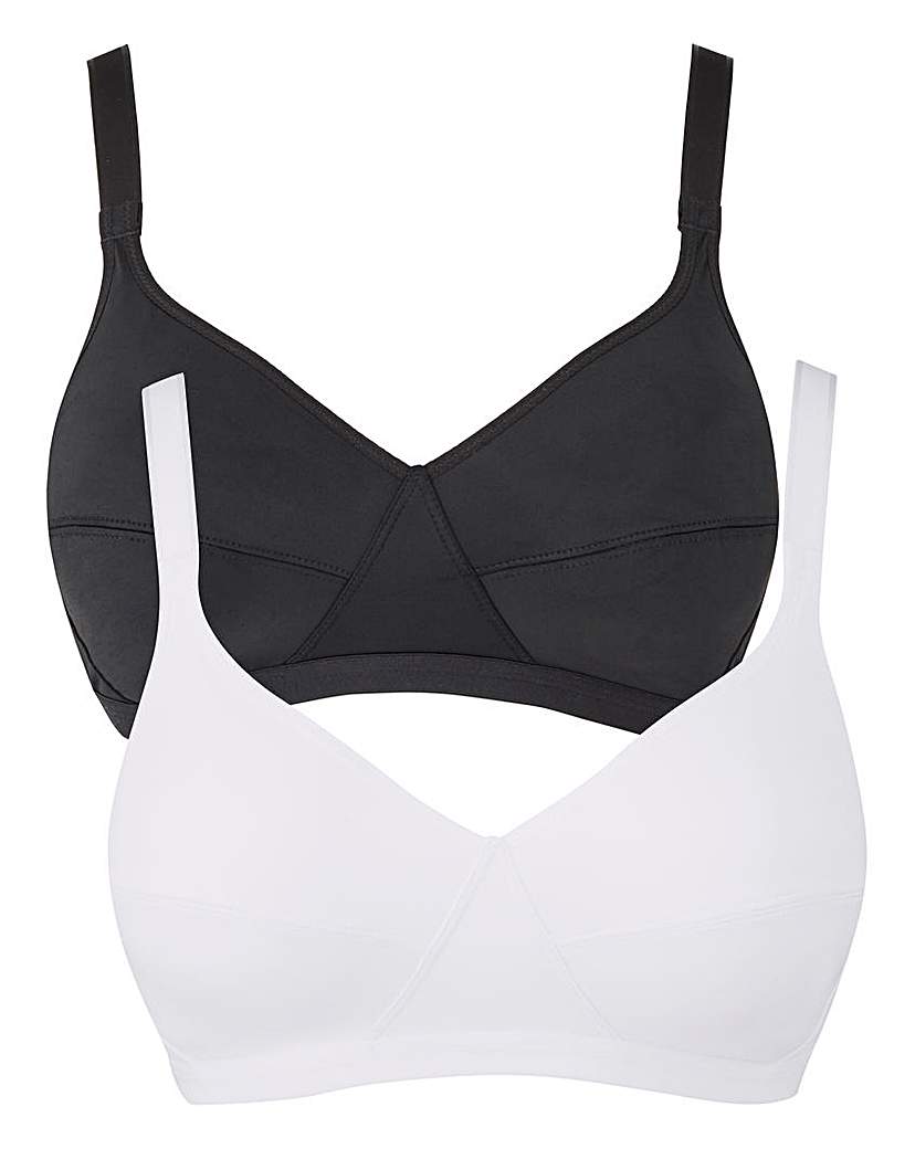 Image of Playtex 2Pack Black/White Comfort Bras