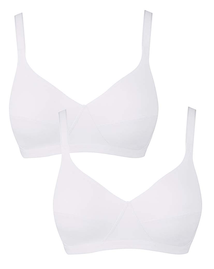 Image of Playtex 2Pack White Comfort Bras