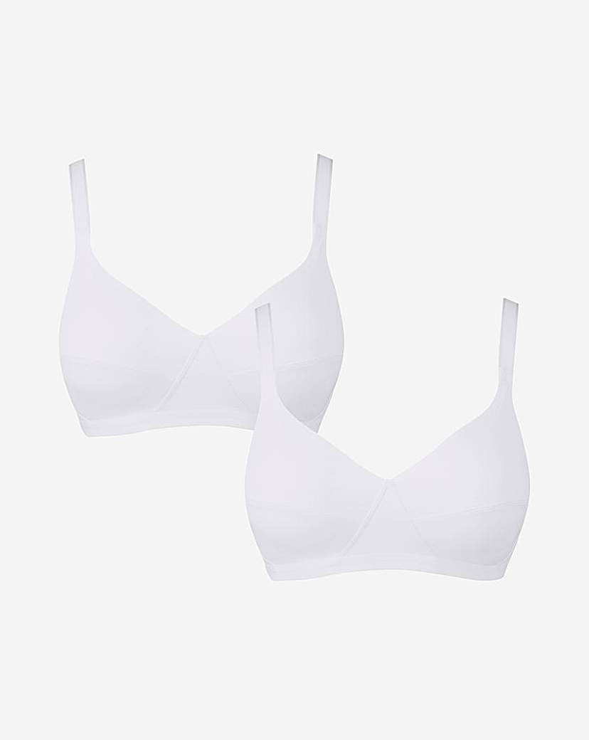 Playtex Essentials 2Pack Bras Wht/Wht