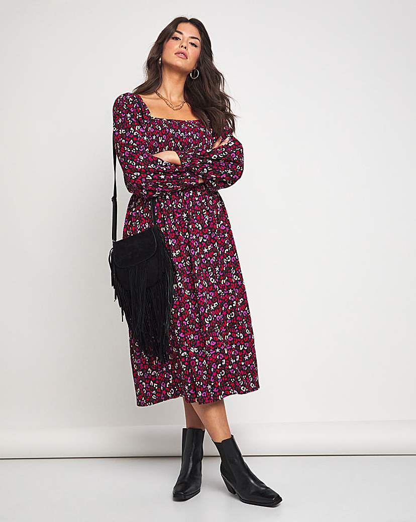 Emma Mattinson Waffle Shirred Midi Dress