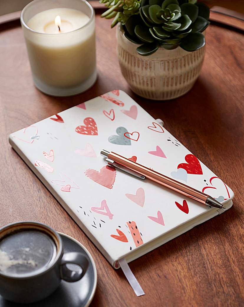 Abstract Hearts Notebook & Pens