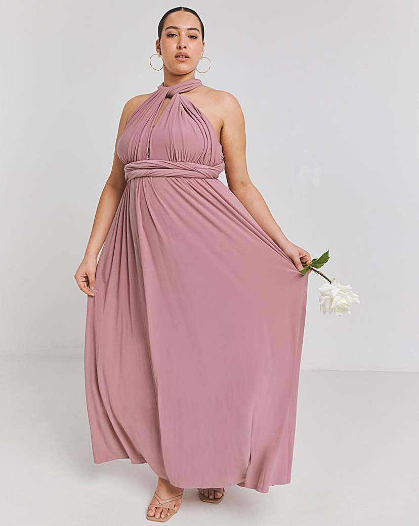 Pink Multi Ways To Wear Maxi Bridesmaid Dress Simply Be