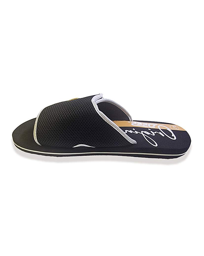 D555 Drake Black Velcro Fastening Slider - Khaki