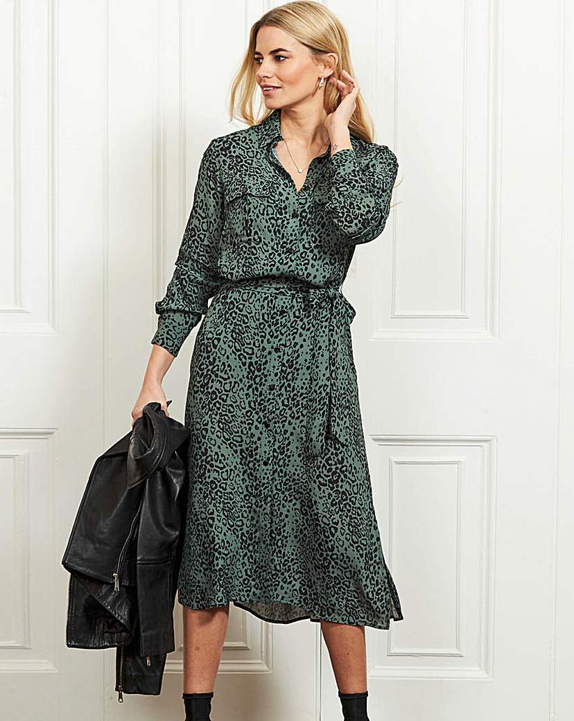 Sosandar Print Belted Shirt Dress