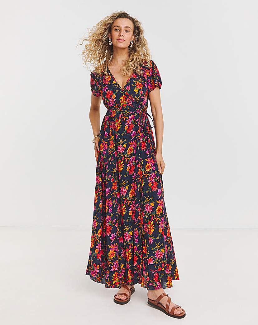 New In - Joe Browns Joyful Floral Wrap Maxi Dress