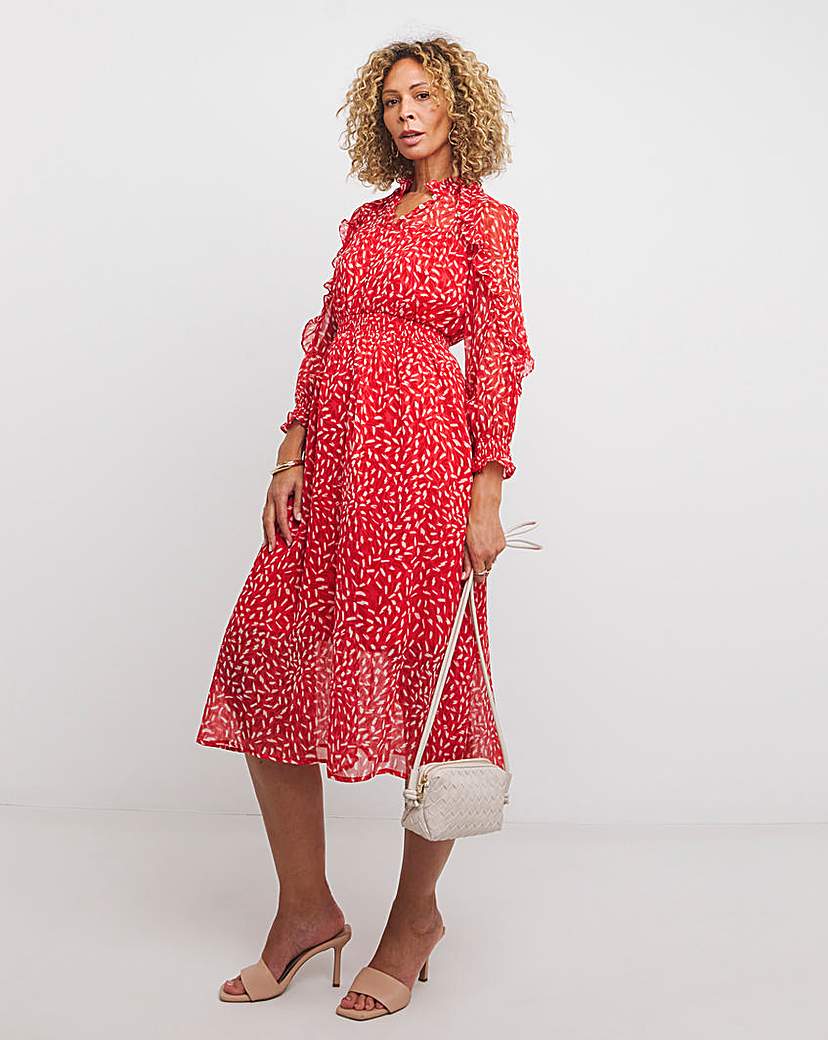 French Connection Crinkle Midi Dress