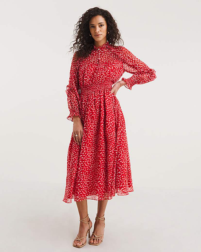 French Connection Crinkle Midi Dress