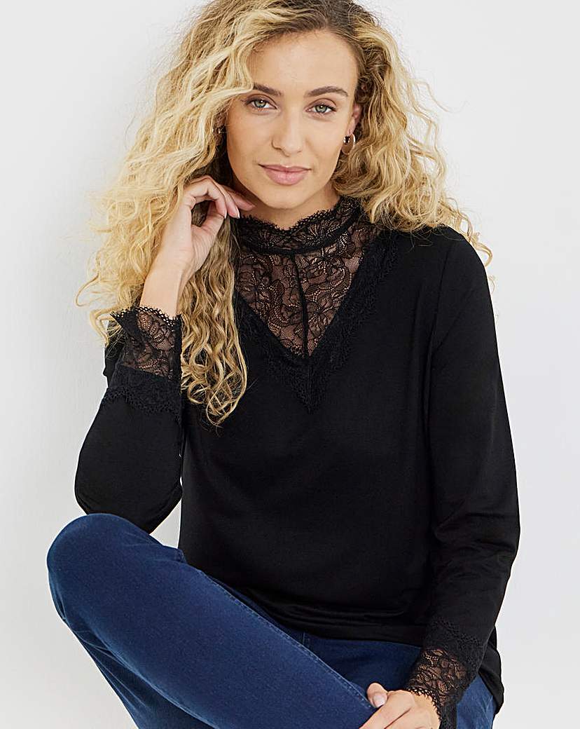 New In - Joe Browns Darcie Lace High Neck Top