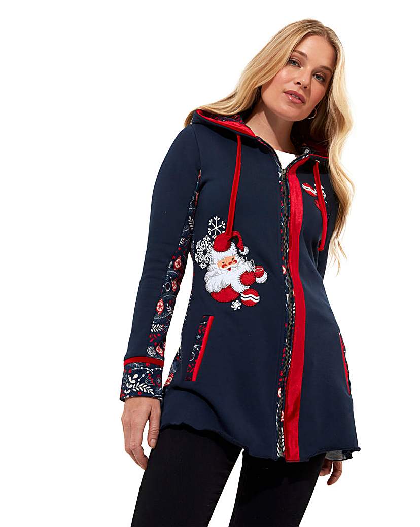 New In - Joe Browns Novelty Zip Christmas Sweat