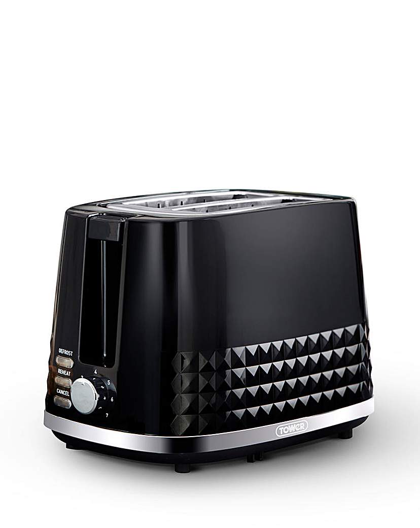 Image of Tower Solitaire Black 2 Slice Toaster