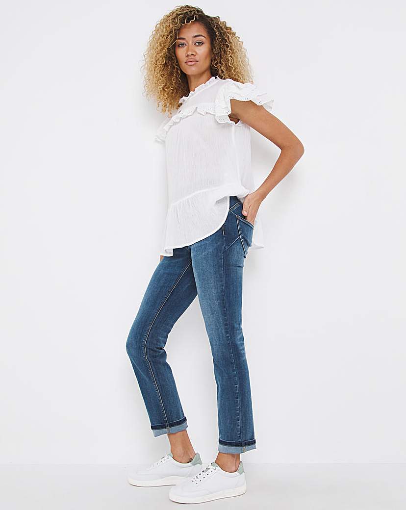 Dream Sculpt Mid Blue Straight Leg Jeans