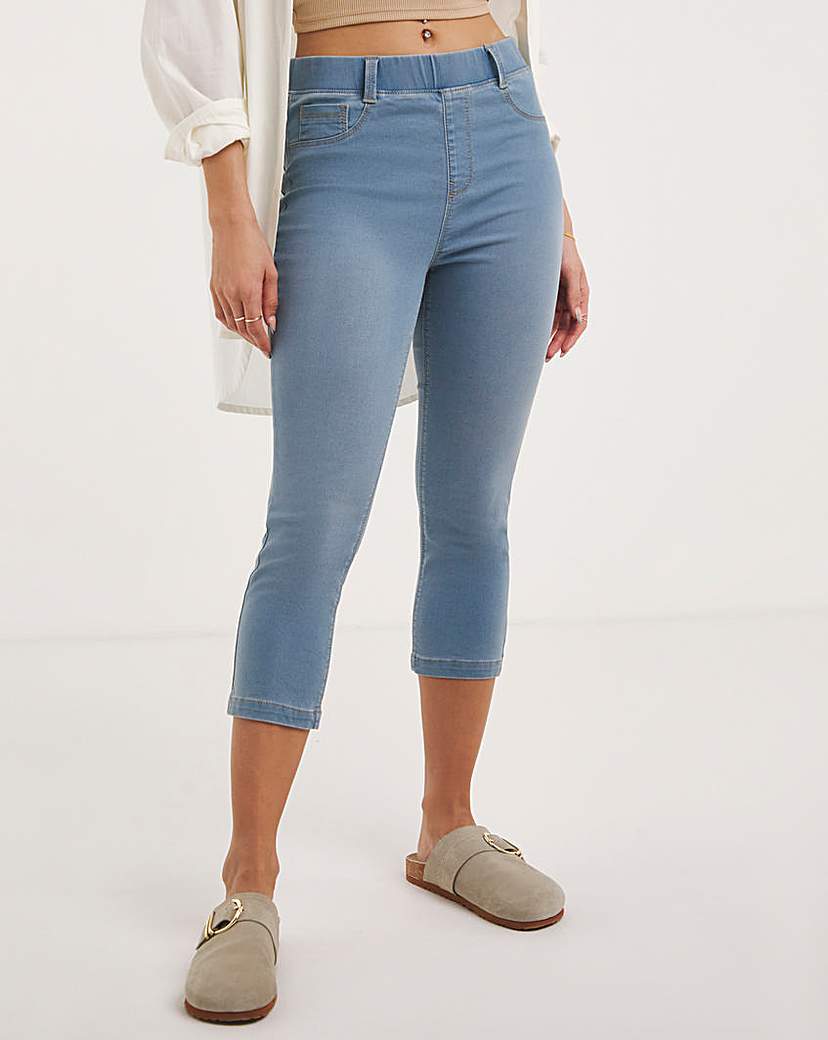 Amber Light Blue Crop Jeggings