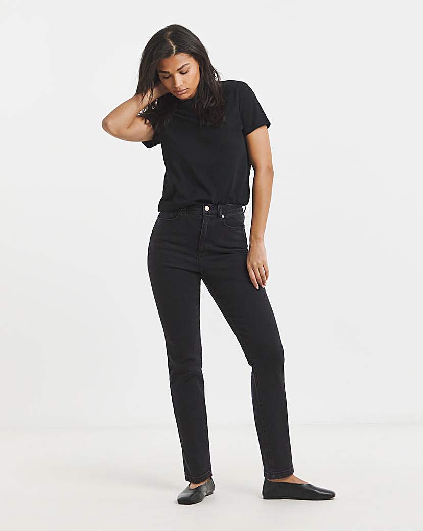 Slim Mom Jean-Washed Black-King's Trust