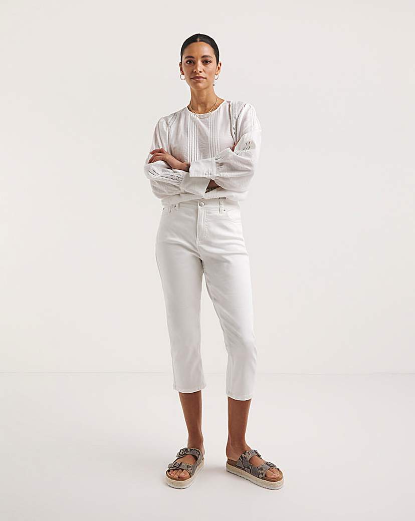 White 24/7 Crop Jeans