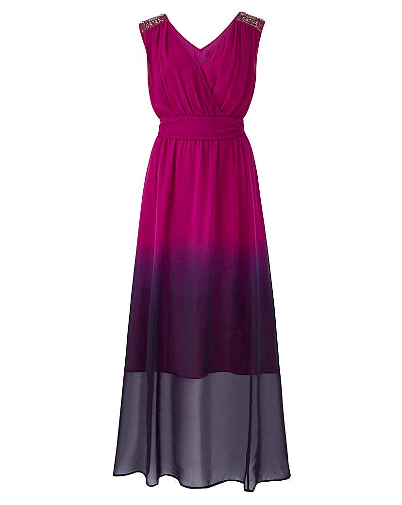 Joanna Hope Maxi Ombre Dress With Jewels