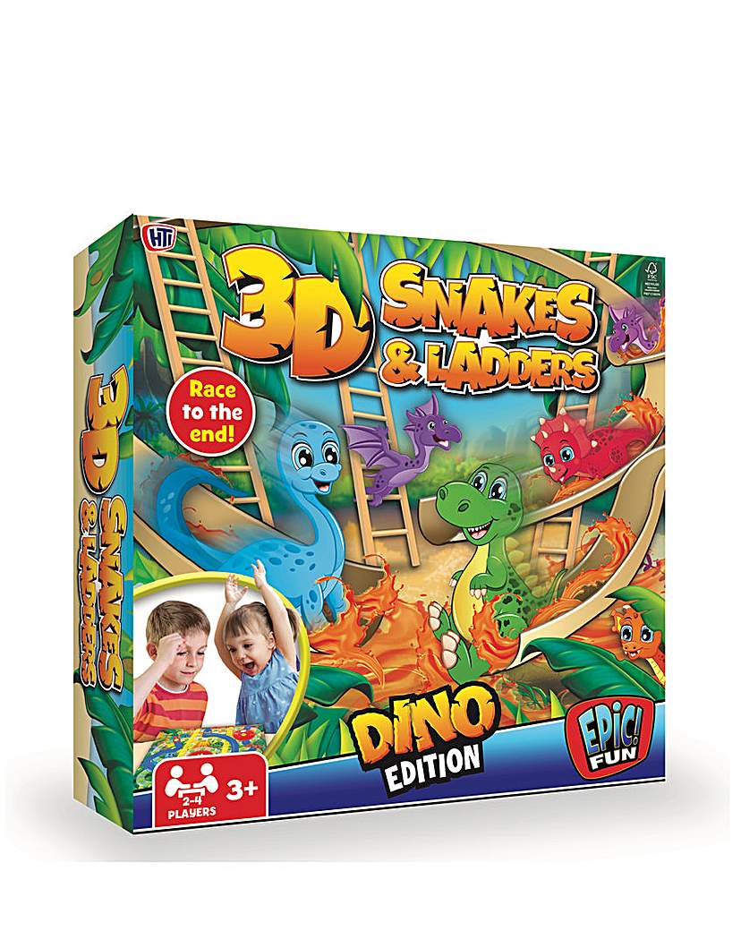 Image of 3D Snakes & Ladders Dino Edition