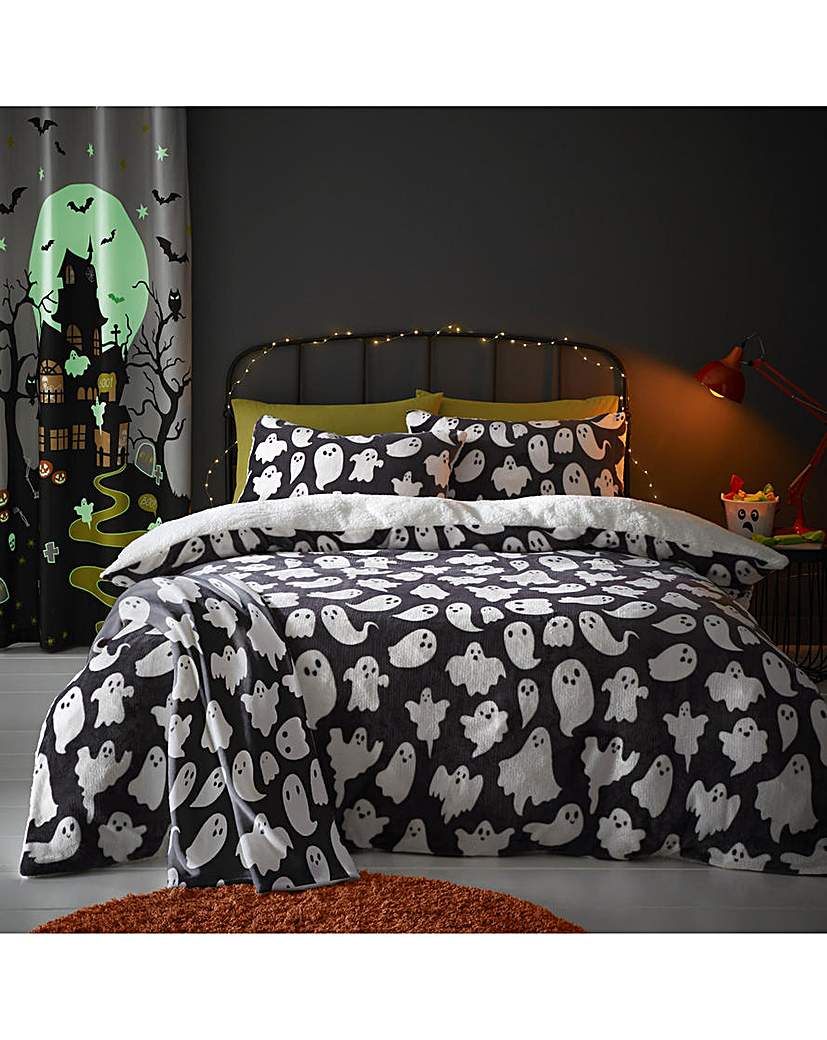 Kids Spooky Ghosts Duvet Set Grey