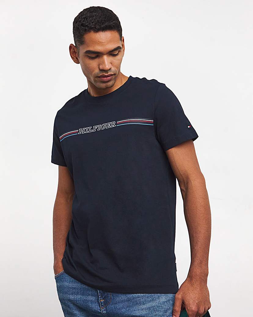 Tommy Hilfiger Stripe Chest Logo T-Shirt