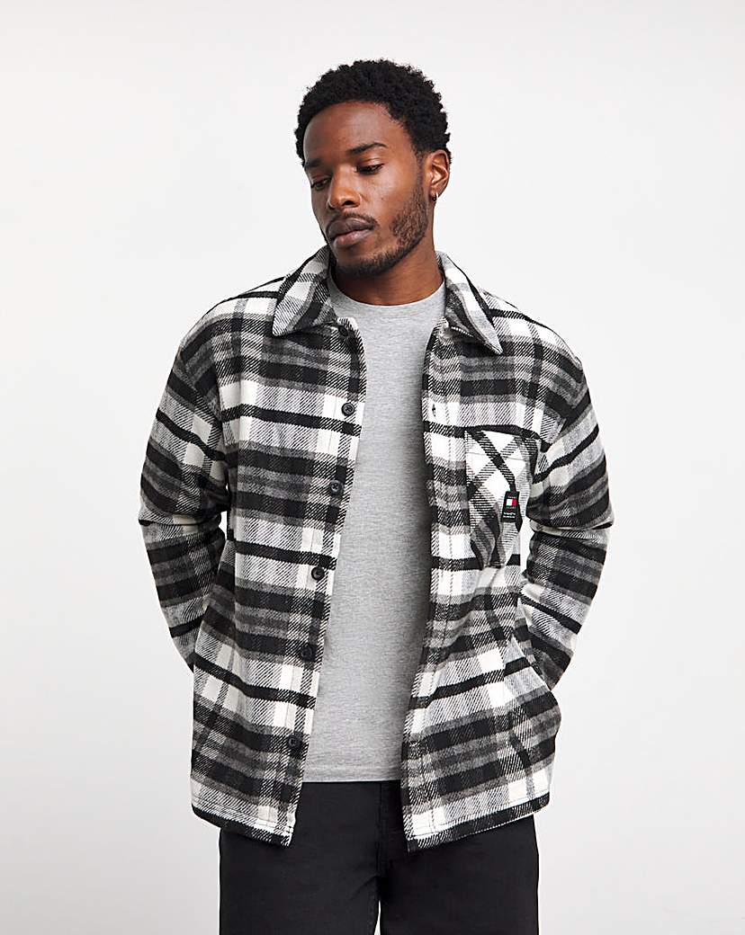 Tommy Jeans Checked Fleece Shirt - Black/Grey