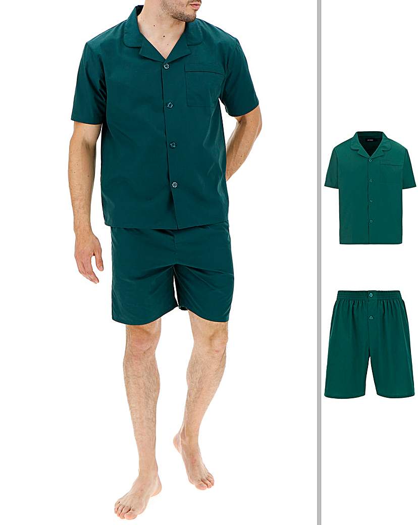 Image of Forestgreen Short Sleeve Plain PJ Set