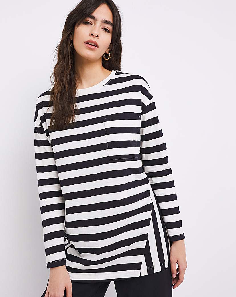 Slub Jersey Pocket T-Shirt - Navy/White Stripe