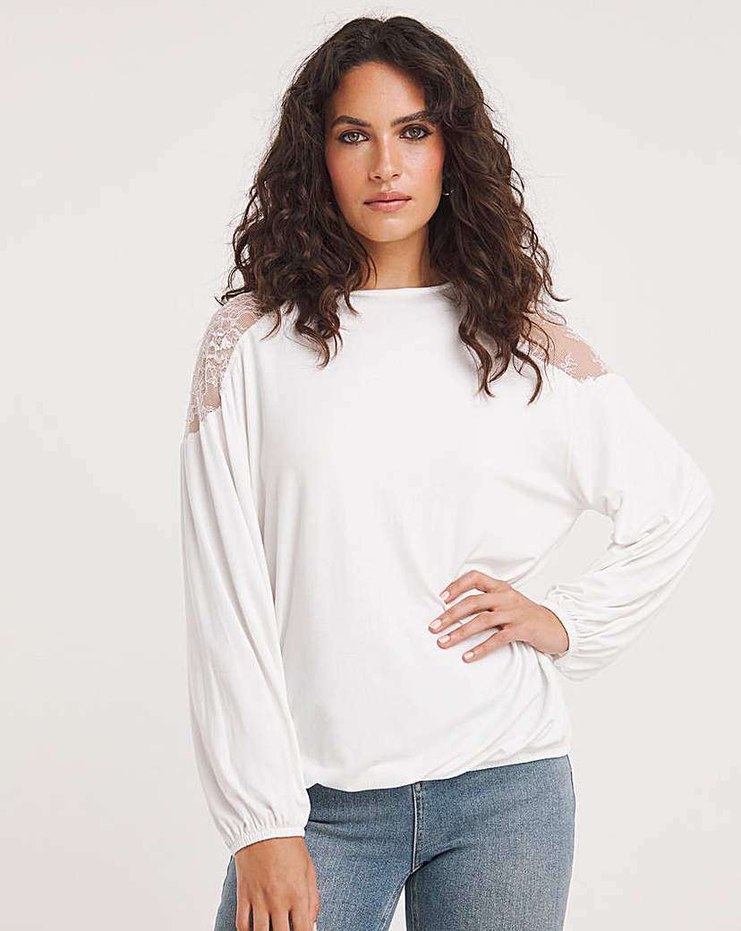 Lace Trim Bubblehem Top