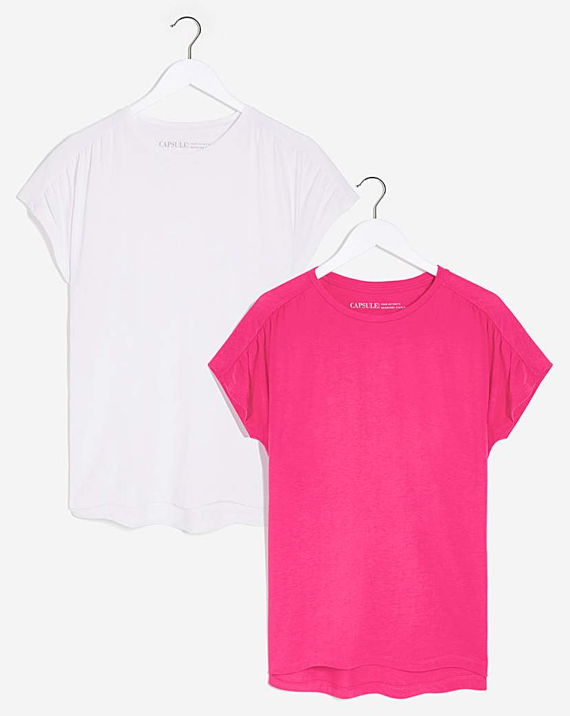 2 Pack Ruched Sleeve Tops
